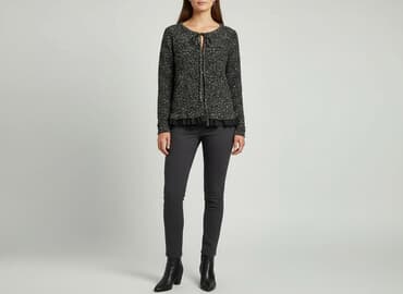 sweter z tiulowymi rękawami: Kardigan damski, rozmiar M — 6