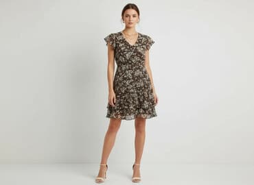 sukienka z haftowanymi kwiatami: E-vie, Sukienka damska, rozmiar S — 6