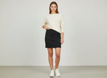 mini spódniczka czarne: Clockhouse, Spódnica damska, rozmiar S — 6