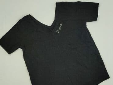czarne t shirty w serek damskie: Reserved, T-shirt damski, rozmiar M — 1