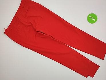 wide leg: Red, Spodnie materiałowe damskie, rozmiar M — 3