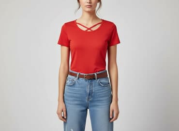 t shirty damskie z dekoltem na plecach: T-shirt damski, rozmiar S — 1