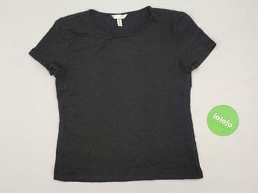 czarne t shirty damskie w serek: H&M, T-shirt damski, rozmiar L — 3