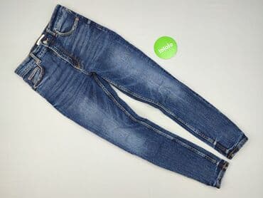 beżowe spodnie z wysokim stanem zara: Zara, Jeansy damskie, M — 2