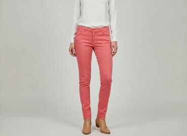 jaka bluzka do różowych spodni: Material trousers for women, size S — 1