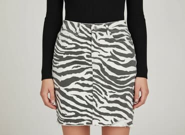 spódniczka dżinsowe z wysokim stanem: Amisu, Spódnica damska, rozmiar S — 6