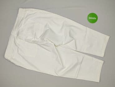 biale szerokie jeansy: Spodnie materiałowe damskie, rozmiar 3XL — 3