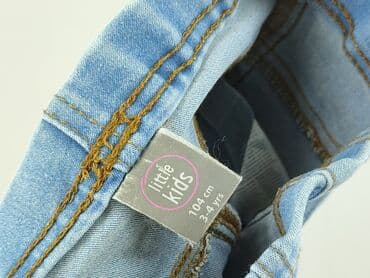 kombinezony i ogrodniczki dziewczęce 0 3 lata: Spodnie jeansowe, Little kids, 3-4 lat, 104, stan - Bardzo dobry — 4