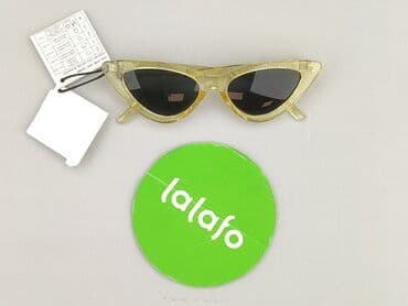 złote dodatki do zielonej sukienki: Glasses, Sunglasses, Cat eyes design, condition - Perfect — 2
