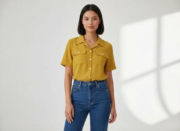 koszule z zakrytymi guzikami: Koszula damska, rozmiar L — 1