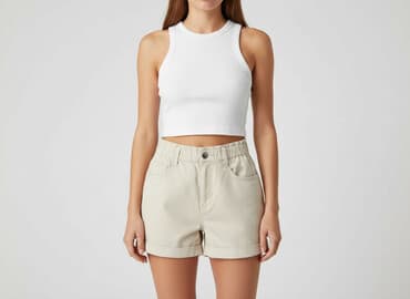 bezowe spodenki damskie: H&M, Szorty damskie, rozmiar XS — 6