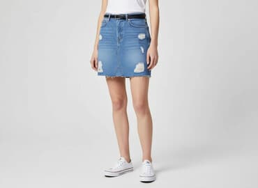 spódnice jeansowe z przetarciami midi: H&M, Women`s skirt, size S — 1