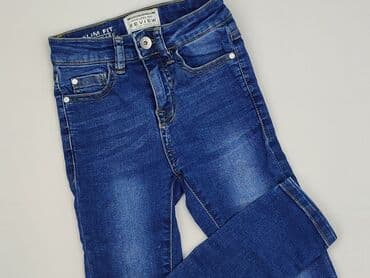 obcisła czarna bluzka: Spodnie jeansowe, 8 lat, 128, stan - Bardzo dobry — 1