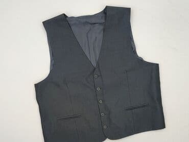 paramour sweter: Męska kamizelka garniturowa - Klasyczny krój z głębokim dekoltem V - — 1