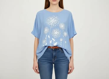 chabrowa bluzki plus size: Bluzka damska, rozmiar One size — 1