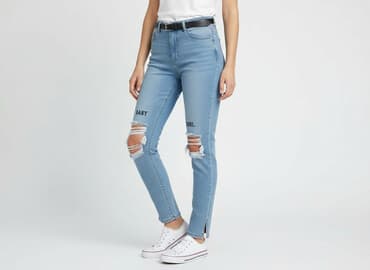 dżinsy girlfriend: PrettyLittleThing, Jeansy damskie, rozmiar S — 7