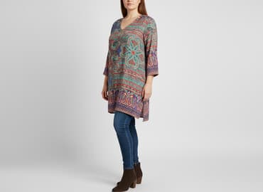 sukienka tunika boho: Tunika damska, rozmiar XL — 1