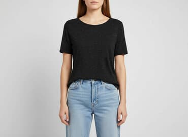 czarne t shirty damskie w serek: T-shirt damski, rozmiar S — 6