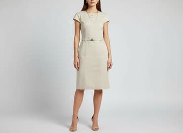 sukienki beżowe midi: Sukienka damska, rozmiar M — 6