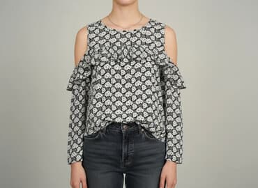 bluzki hiszpanki w kwiaty: Bluzka damska, rozmiar S — 6