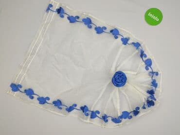 Dekoracje do domu: Biała, półprzezroczysta zasłona/woal dekoracyjny z niebieskimi — 2