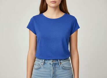 t shirty kobalt: Sinsay, T-shirt damski, rozmiar S — 6