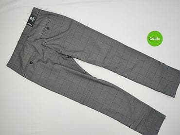 jacket: Męskie spodnie Bigman Denim – elegancka krata, kolor szary. - Krój — 3