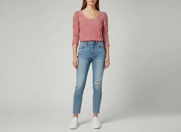 bluzki basic w paski: Women`s T-shirt, size XS — 1