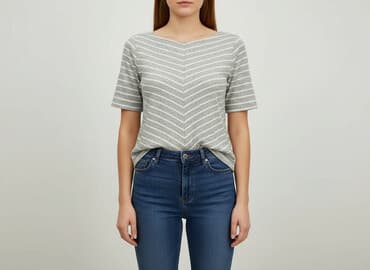 bluzki w paski z serduszkiem: Bluzka damska, rozmiar S — 6