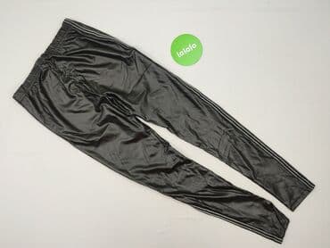 legginsy czarne prążkowane: Legginsy Ze skóry ekologicznej damskie, rozmiar M — 4