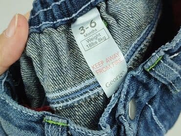 spodnie do szarej marynarki: Denim pants, George, 3-6 months, condition - Very good — 4