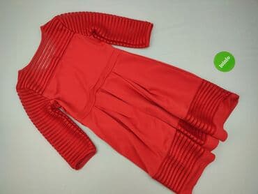 czerwona sukienka czarne rajtuzy: Sukienka damska, M — 3