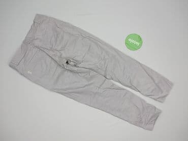 szare szerokie jeansy: Spodnie materiałowe damskie, rozmiar M — 3