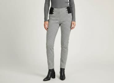 ubrania w pepitkę: Spodnie materiałowe damskie, rozmiar S — 1