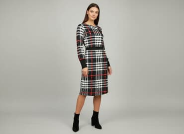 sukienka w czerwoną kratę damska: Sukienka damska, rozmiar S — 1