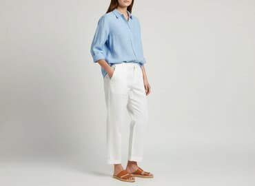 spodnie ze szwem z przodu: Studio, Spodnie materiałowe damskie, rozmiar L — 6