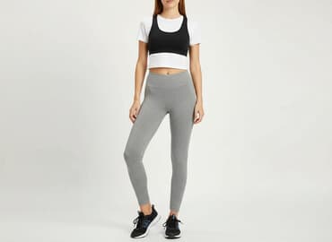 grafitowe legginsy damskie: Legginsy Sportowe damskie, rozmiar S — 5