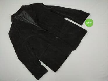 marynarki jeansowe męskie: Męska marynarka sztruksowa - Kolor: ciemny grafit/czarny - Materiał — 2