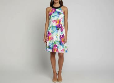 sukienka w kwiaty na wesele plus size: Women`s dress, size S — 1