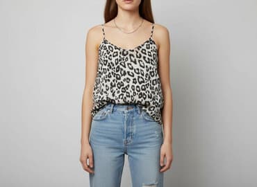 spodnie w panterkę stradivarius: Topshop, Top damski, rozmiar M — 6