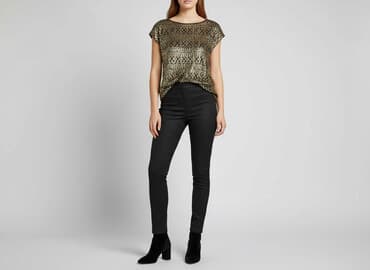 bluzka z cekinami damska: H&M, Women's blouse, size XS — 1