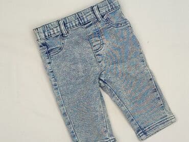 czarne spodnie woskowane z wysokim stanem: Denim pants, Sinsay, 6-9 months, condition - Very good — 1