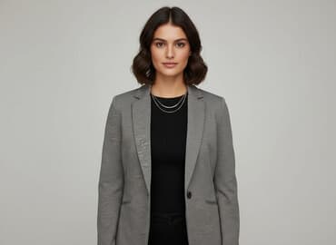 czerwona marynarka damska h m: H&M, Marynarka damska, rozmiar L — 9