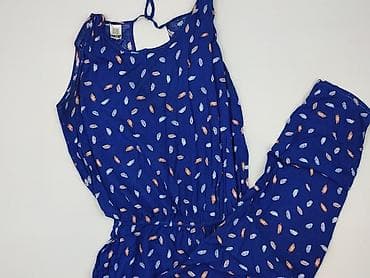 solar moda damska: Kombinezon damski bez rękawów w kolorze kobaltowym, we wzór piórek — 1