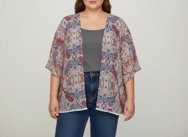 bluzka hawajska damska: Narzutka damska, rozmiar 4XL — 5