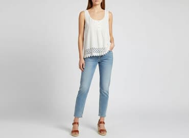 koszulka na ramiączkach jedwabna: Vila, T-shirt damski, rozmiar S — 6