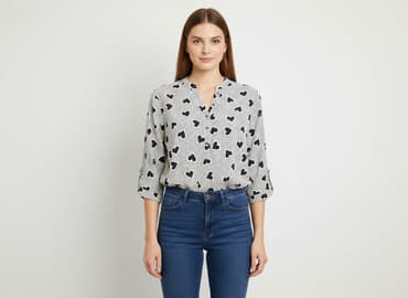 bluzki w paski z serduszkiem: Bluzka damska, rozmiar M — 6