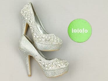 srebrne buty na słupku ccc: Półbuty damskie, rozmiar 36 — 4