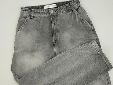 cropped blue jeans: Bershka, Jeansy damskie, rozmiar S — 1