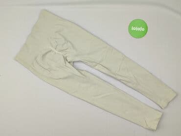legginsy beżowe prążkowane: Legginsy rozmiar M — 3
